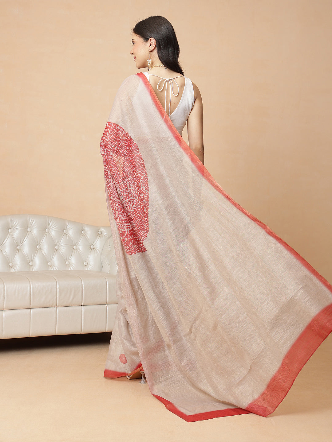 Women's Digital Printed Munga Zari Tissue Silk Ready to Wear Saree