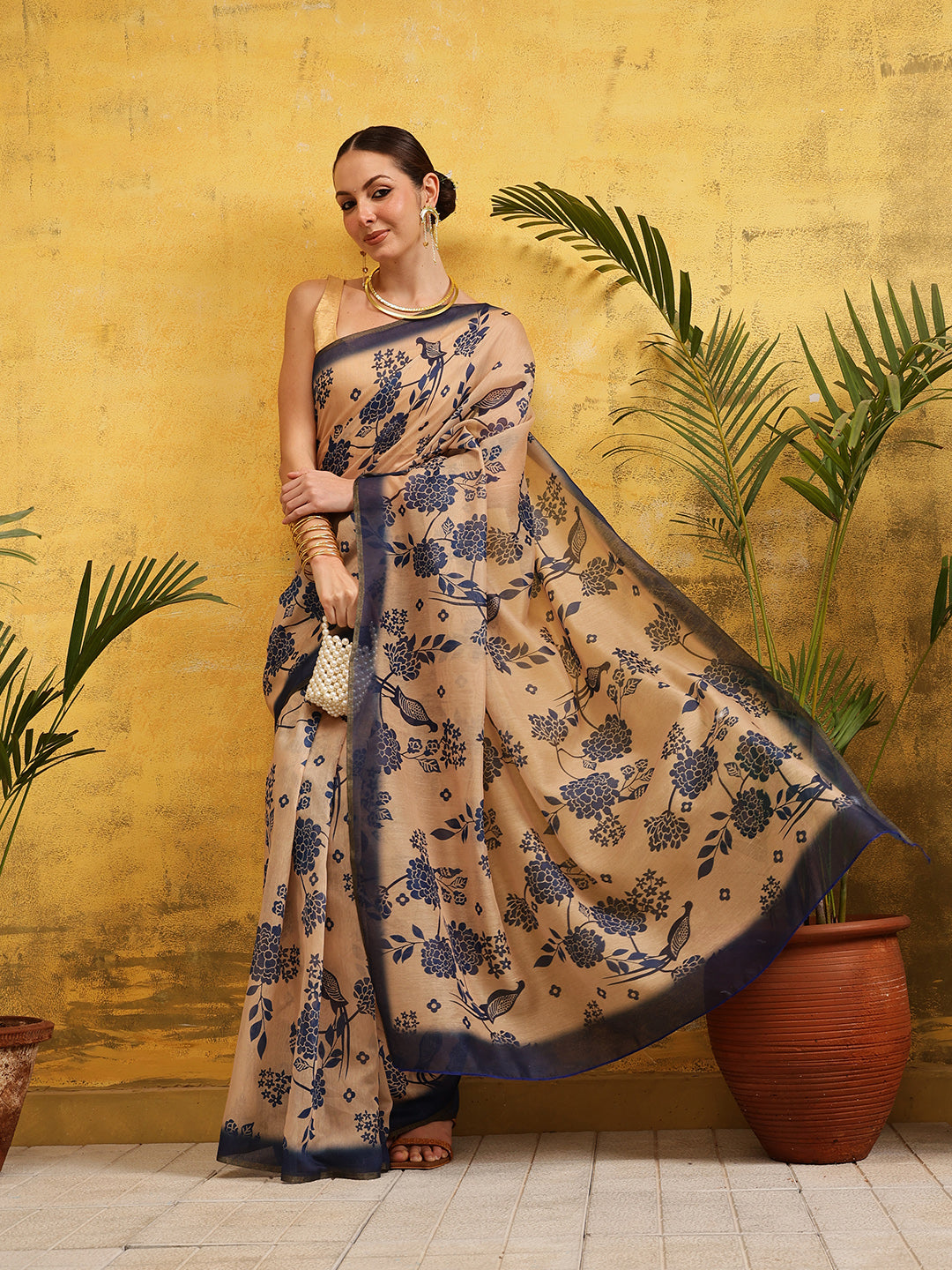 Women's Cotton Silk Digital Printed Ready to Wear Saree