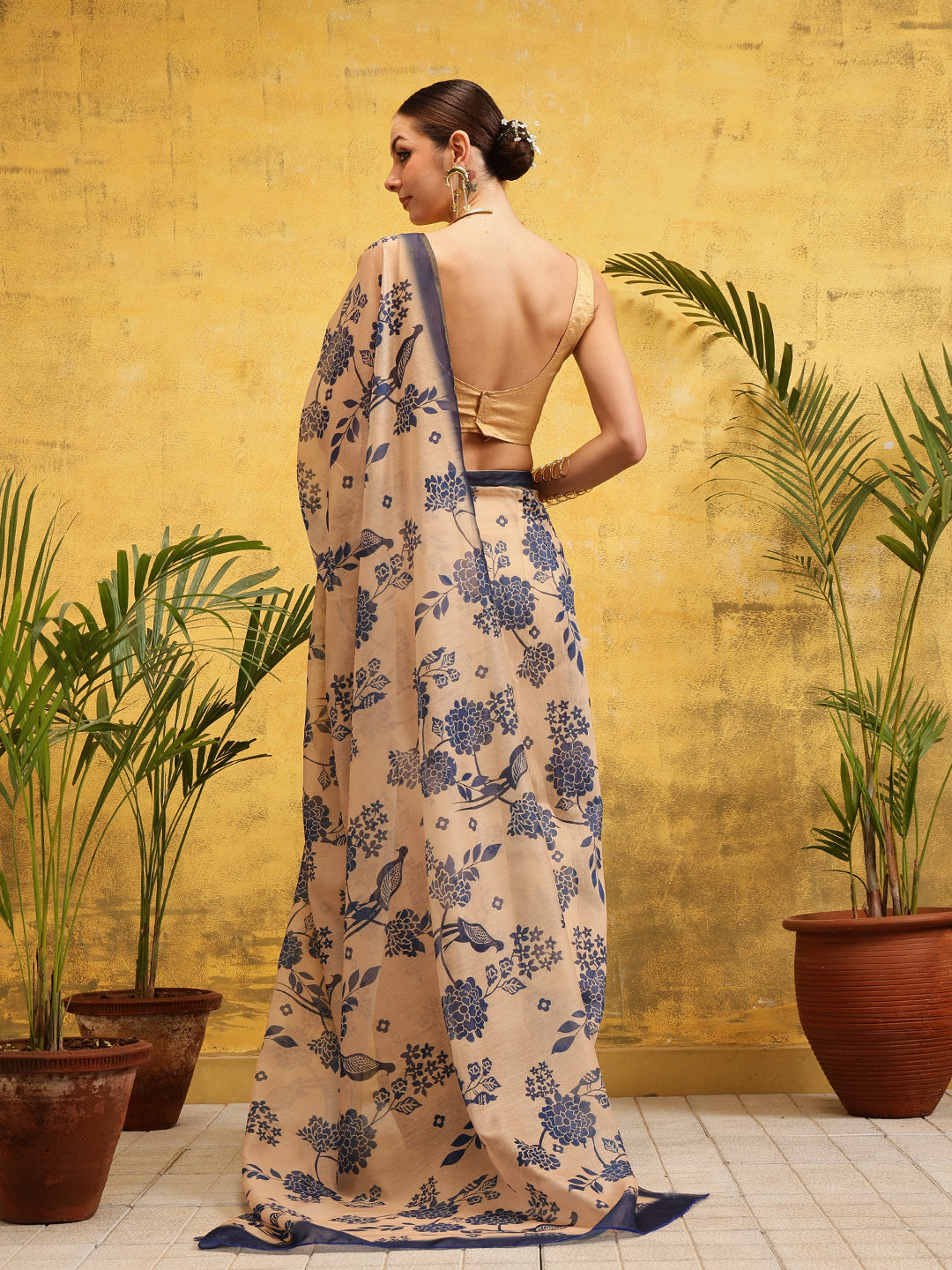 Women's Cotton Silk Digital Printed Ready to Wear Saree