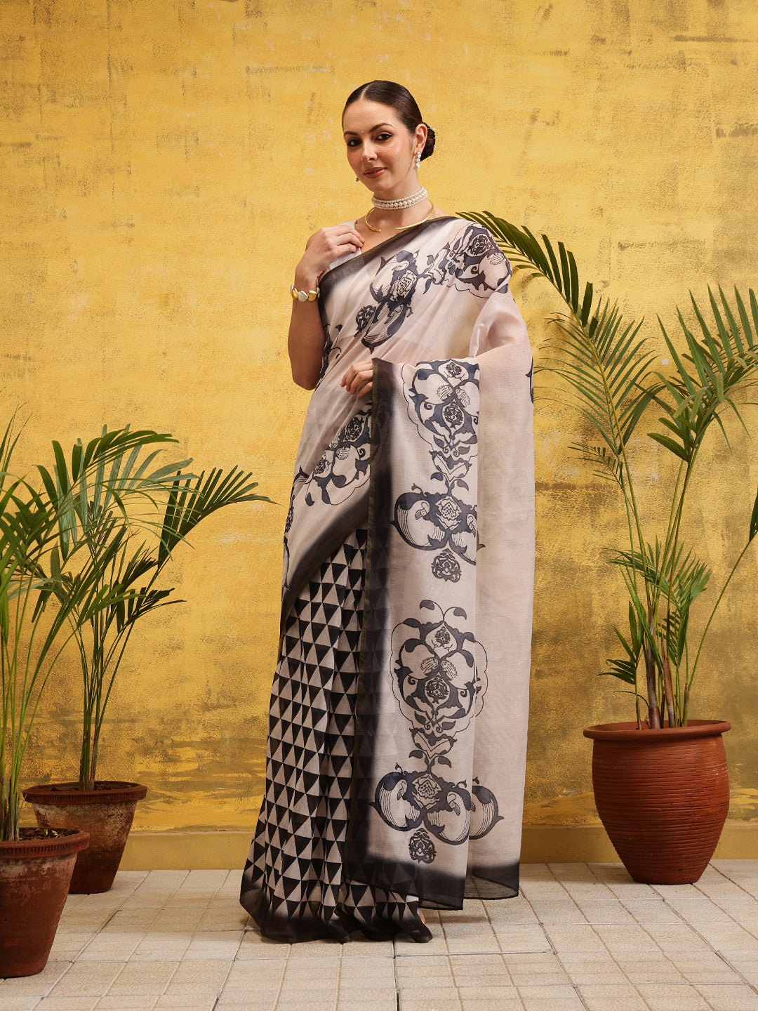 Women's Cotton Silk Digital Printed Ready to Wear Saree