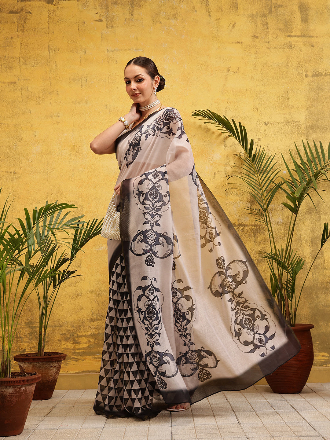 Women's Cotton Silk Digital Printed Ready to Wear Saree