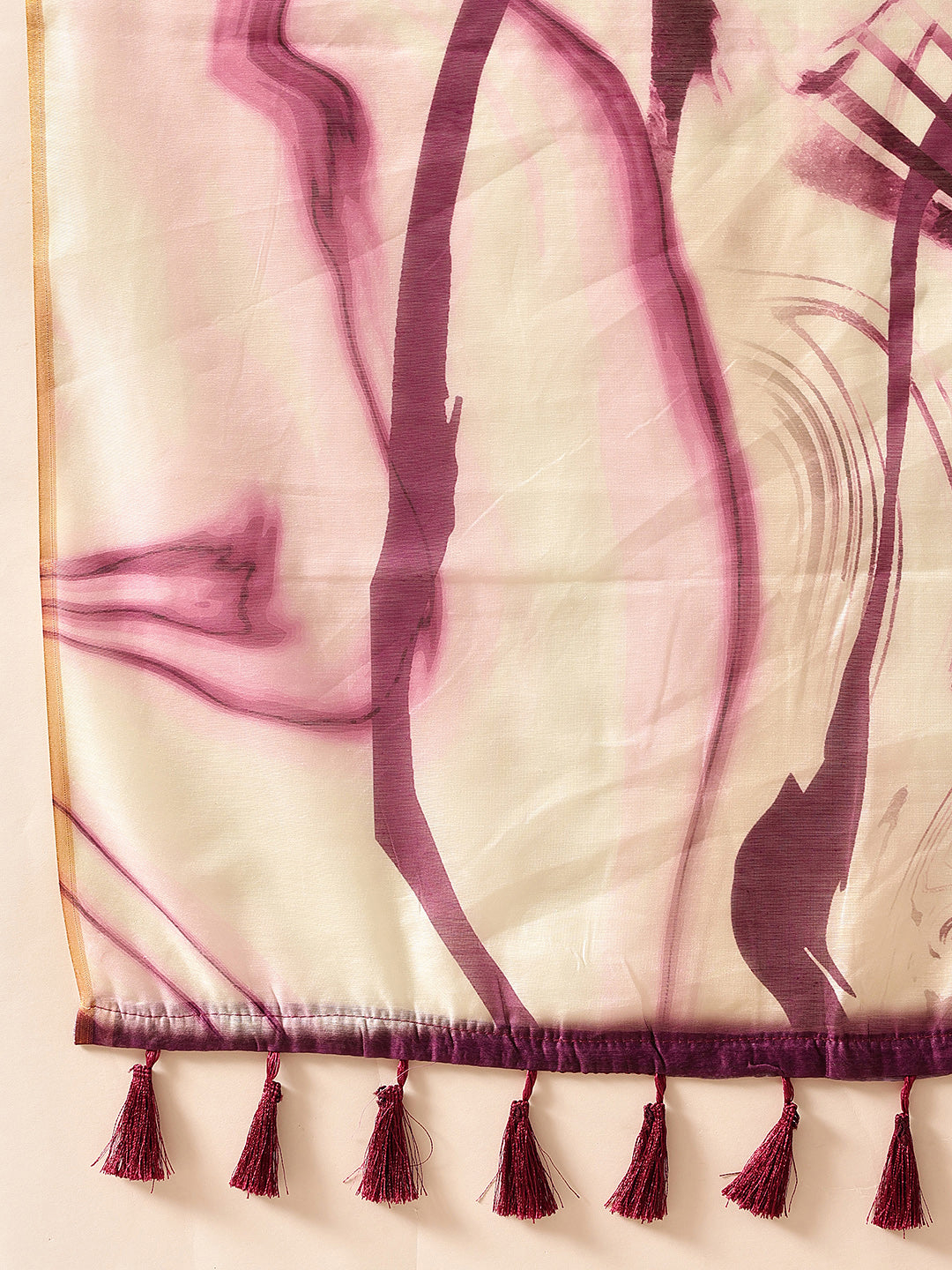 Chanderi Tie And Dye Digital Printed Ready to Wear Saree