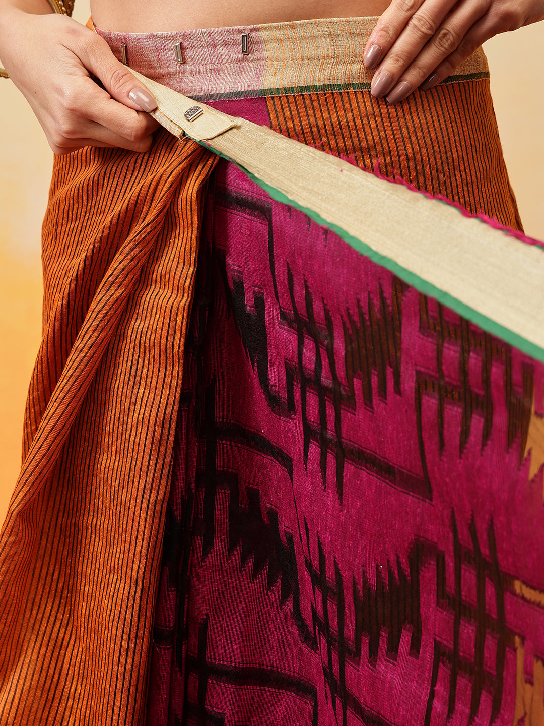 Cotton Zari Woven Border Ready to Wear Saree