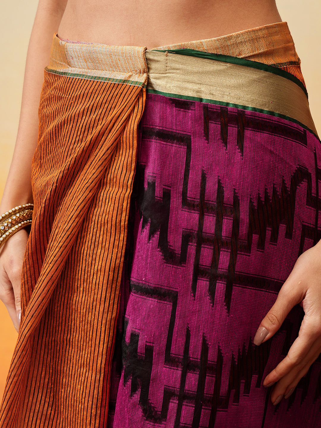 Cotton Zari Woven Border Ready to Wear Saree