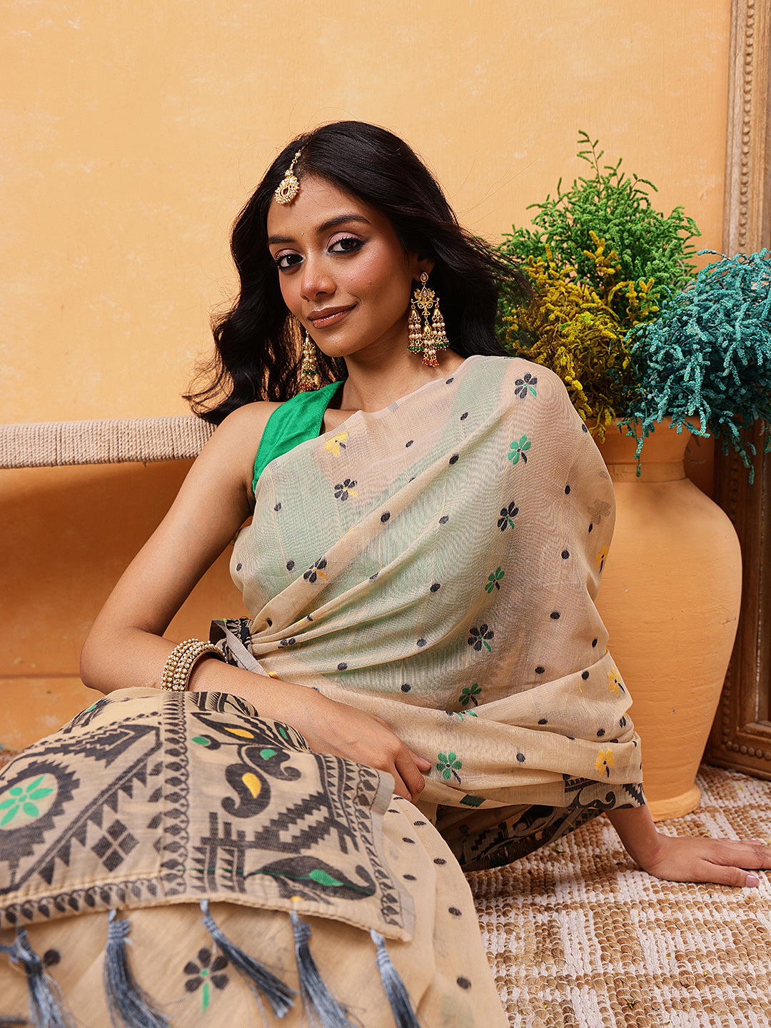 Cotton Jamdani Ready To Wear Saree