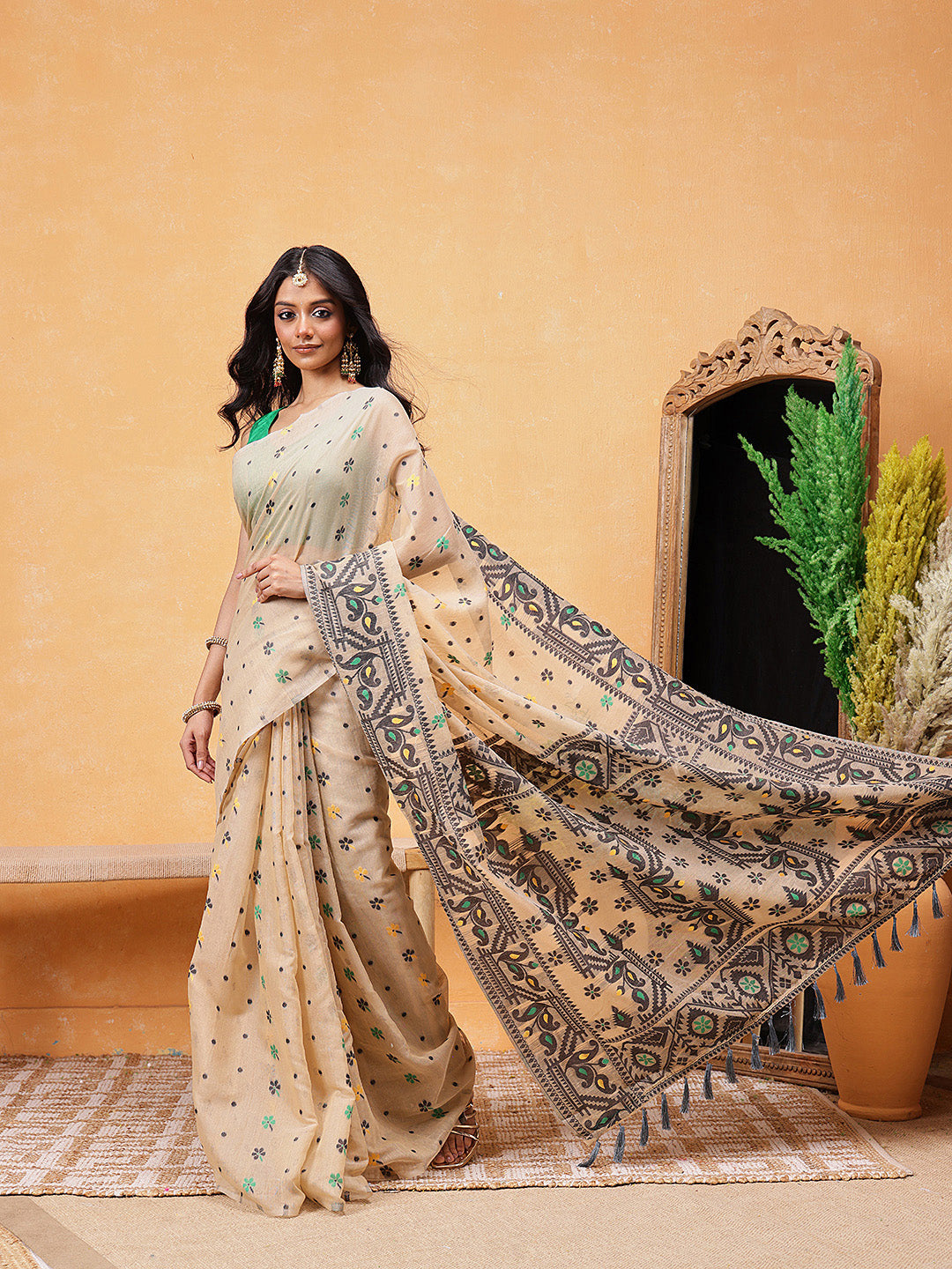 Cotton Jamdani Ready To Wear Saree