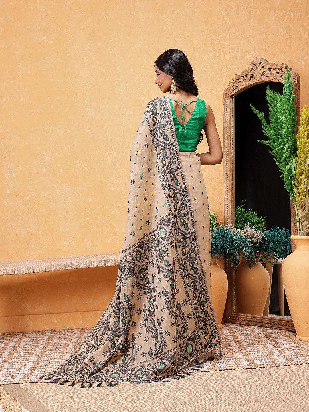 Cotton Jamdani Ready To Wear Saree