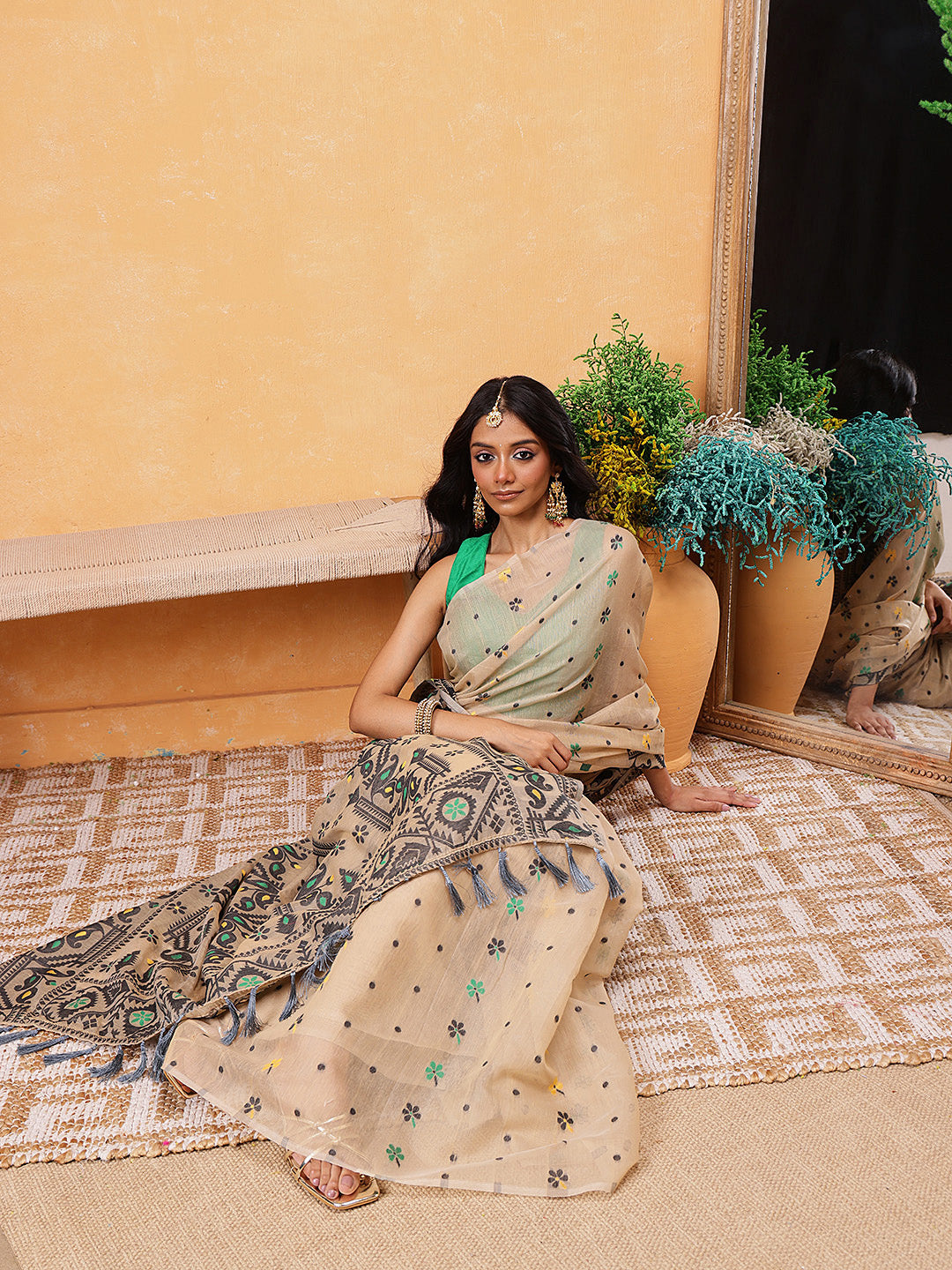 Cotton Jamdani Ready To Wear Saree