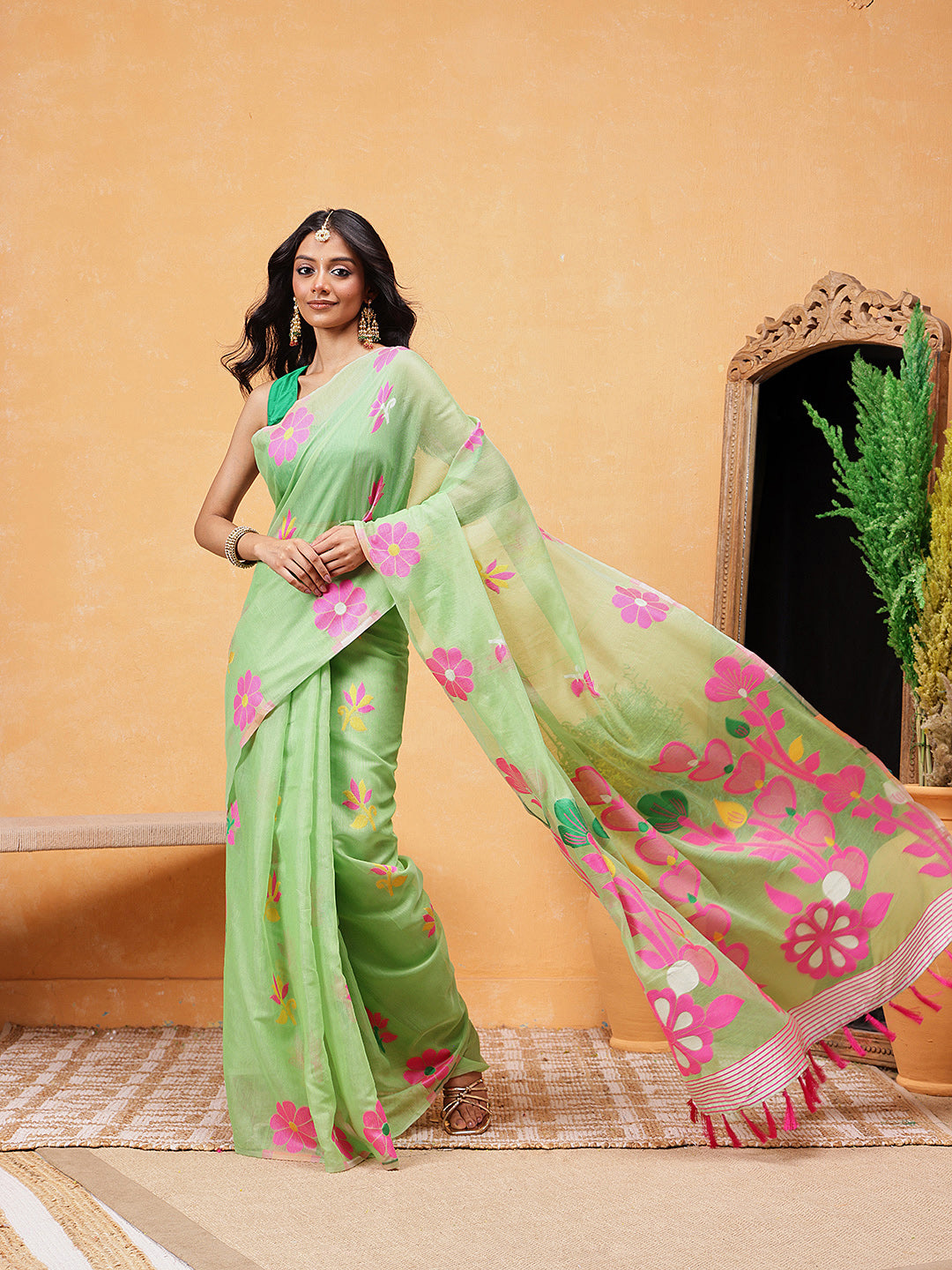 Cotton Jamdani Ready To Wear Saree