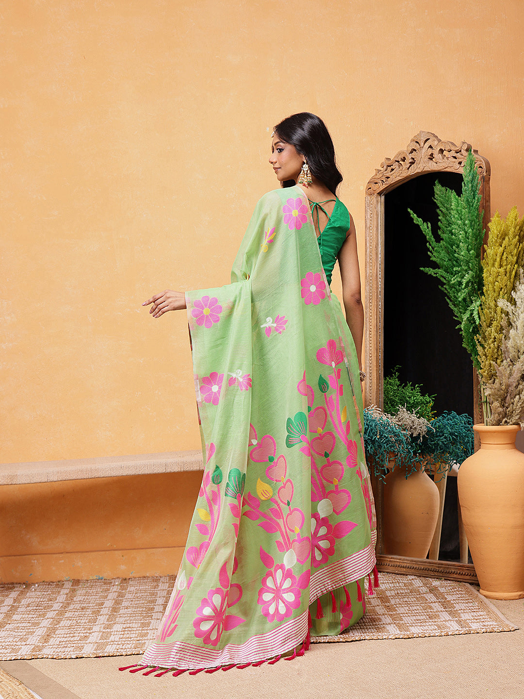 Cotton Jamdani Ready To Wear Saree