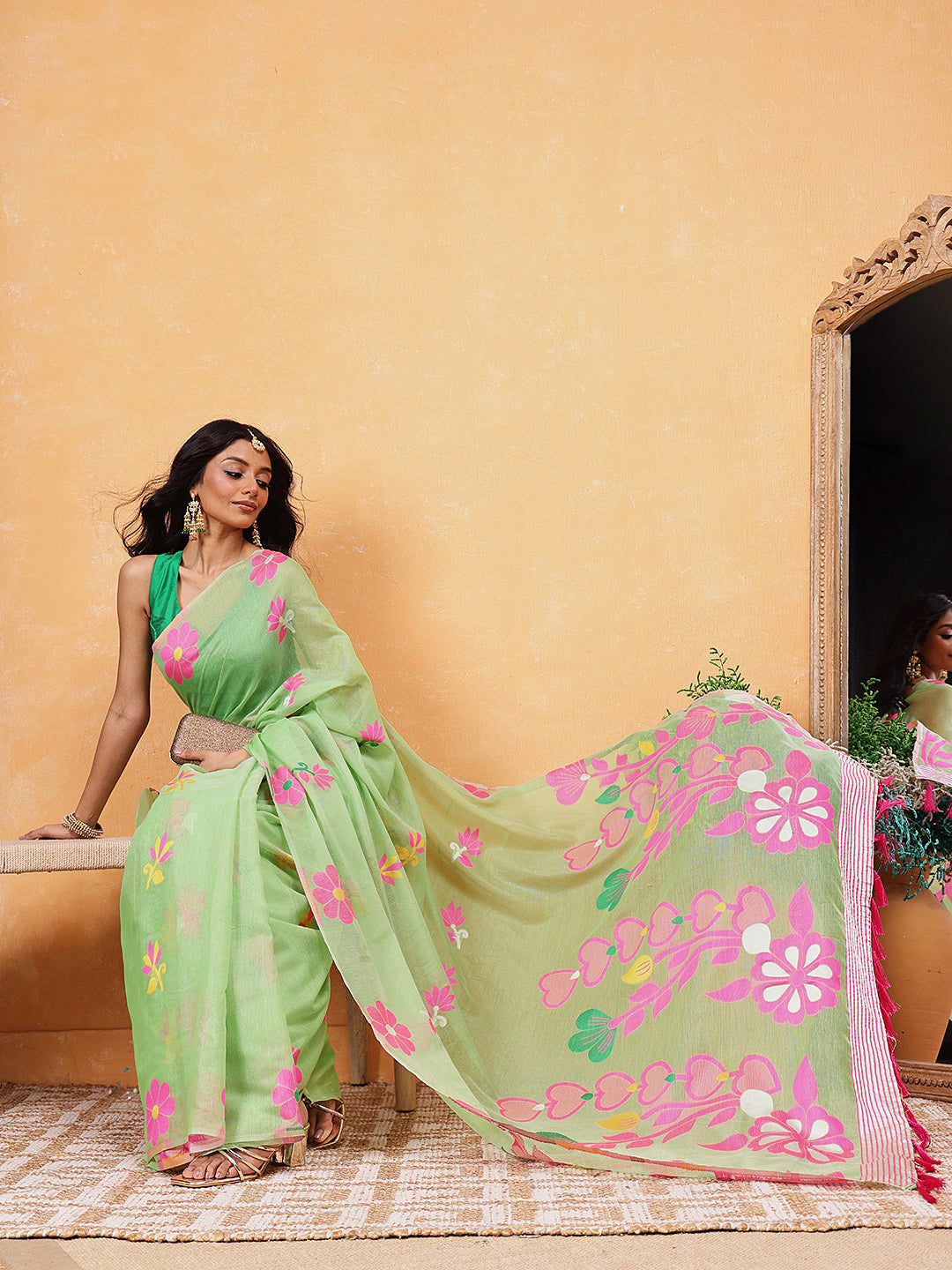 Cotton Jamdani Ready To Wear Saree