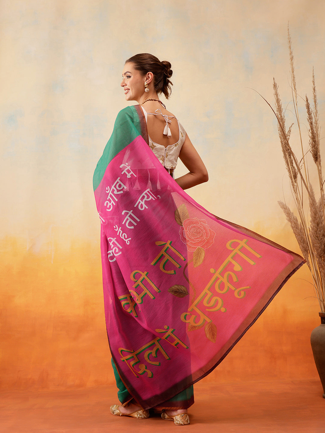Printed Chanderi Cotton Ready to Wear Saree