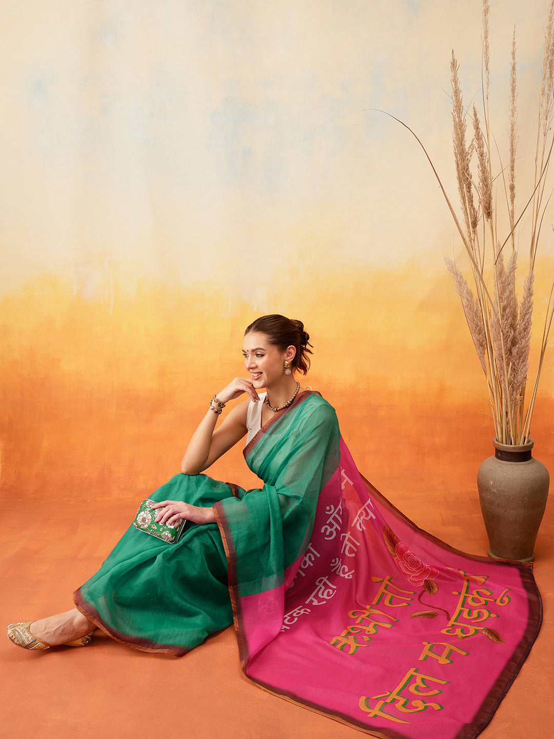 Printed Chanderi Cotton Ready to Wear Saree