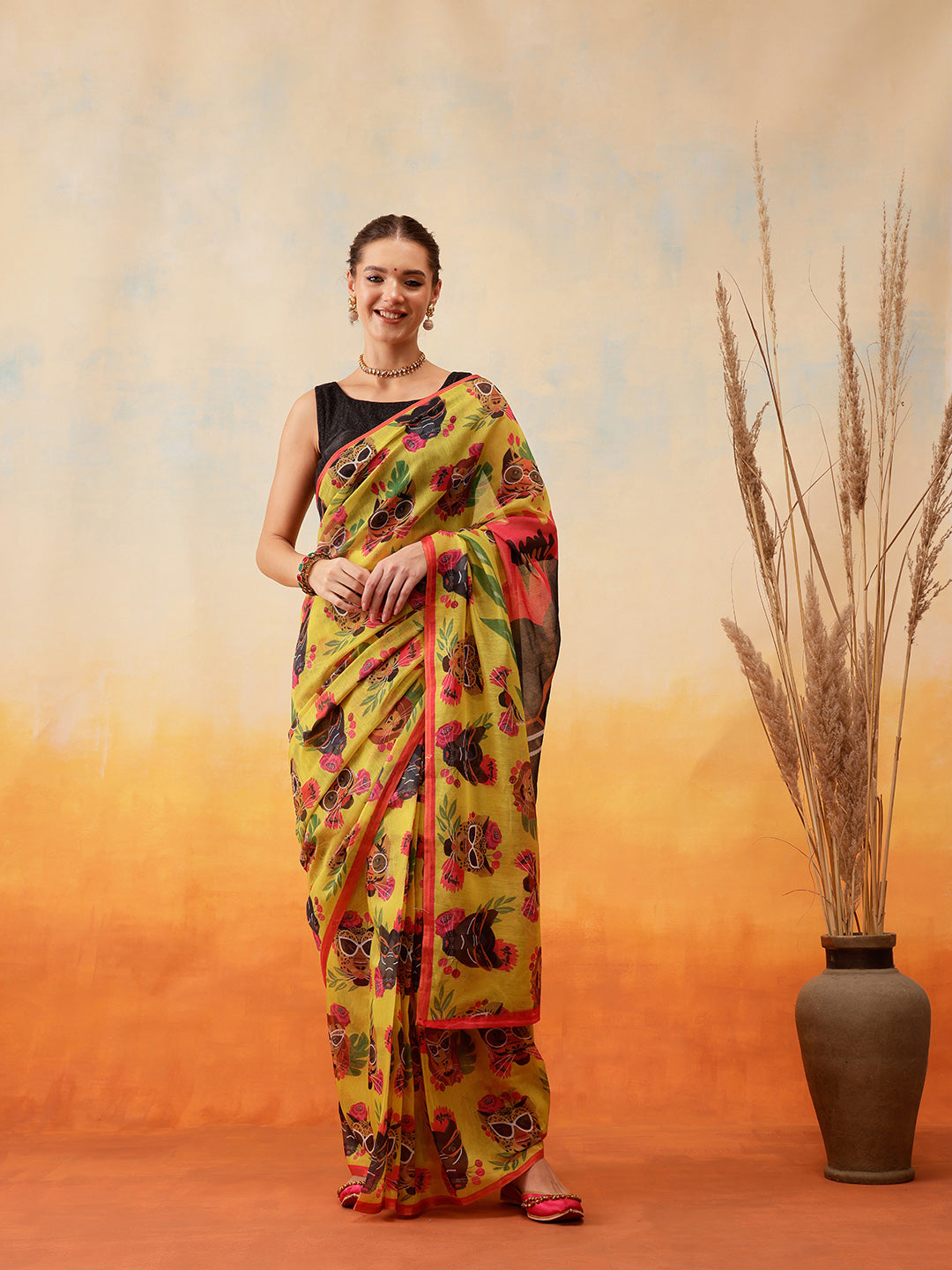 Printed Chanderi Cotton Ready to Wear Saree