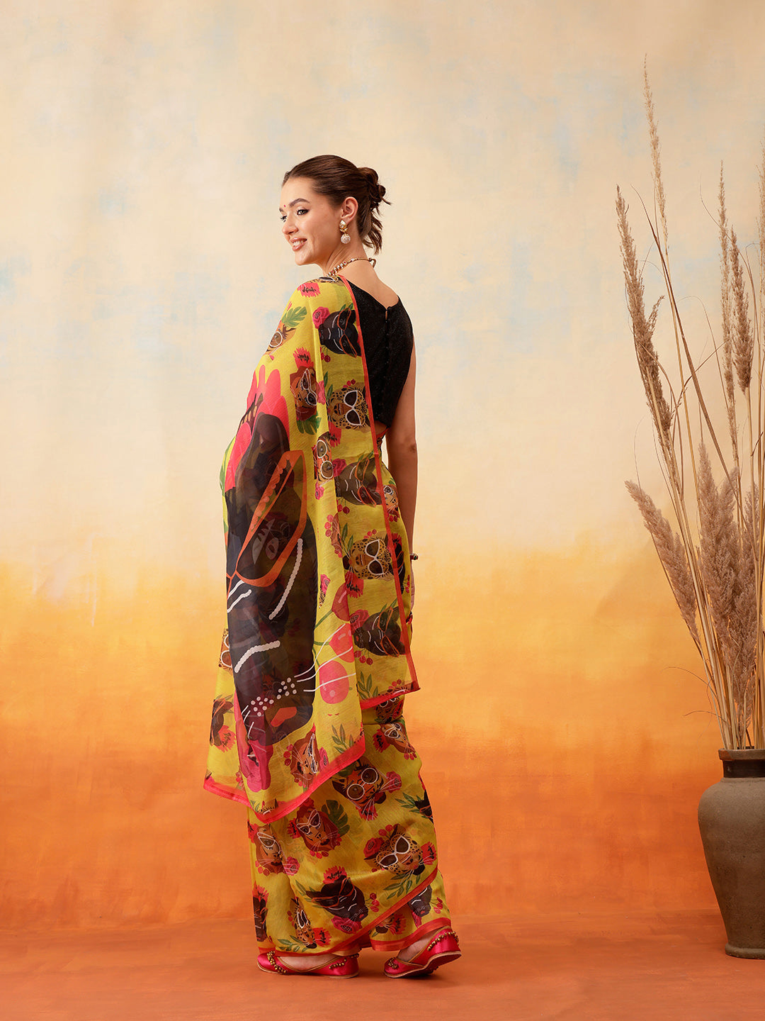 Printed Chanderi Cotton Ready to Wear Saree