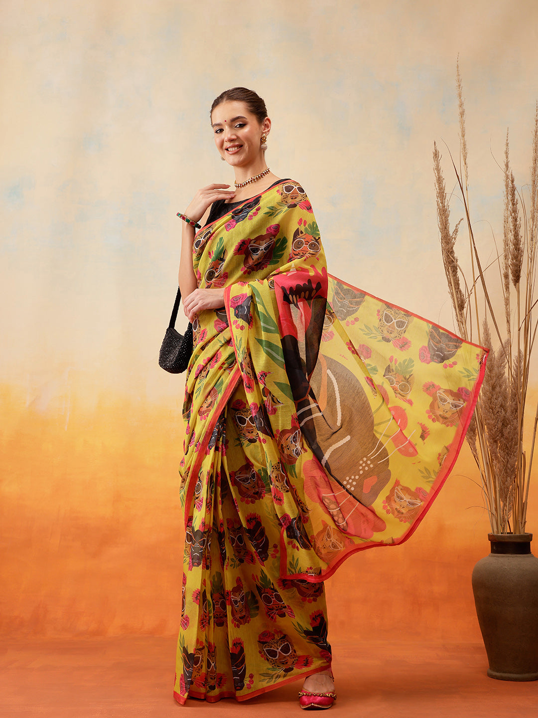 Printed Chanderi Cotton Ready to Wear Saree