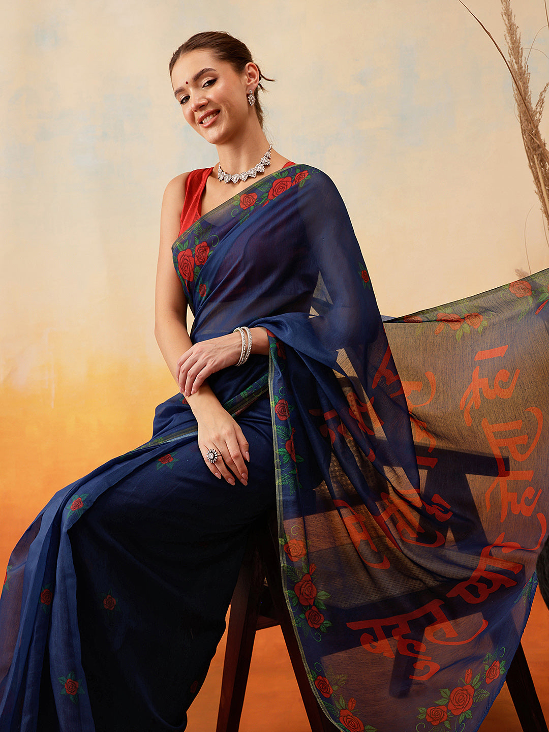 Printed Chanderi Cotton Ready to Wear Saree