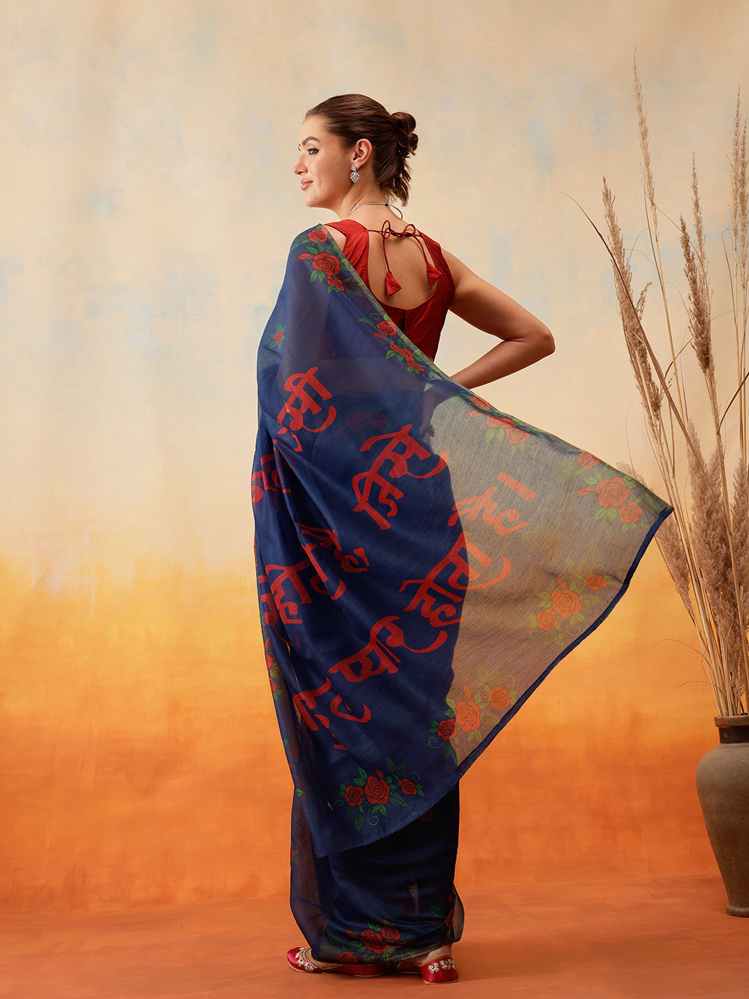 Printed Chanderi Cotton Ready to Wear Saree