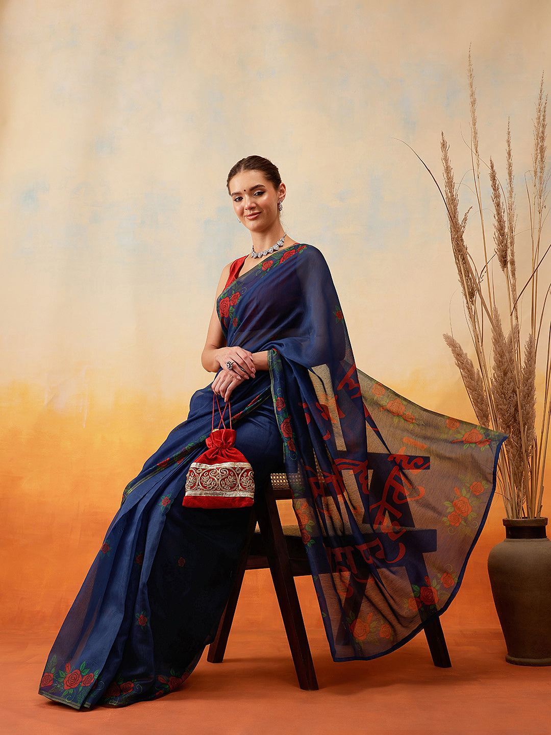 Printed Chanderi Cotton Ready to Wear Saree