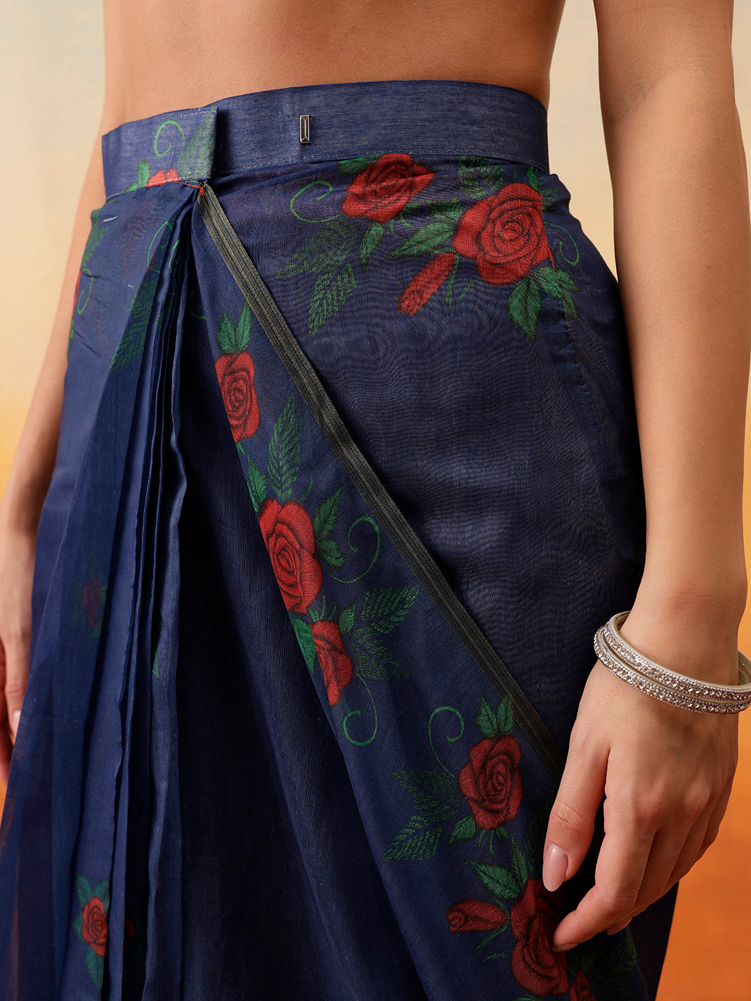 Printed Chanderi Cotton Ready to Wear Saree