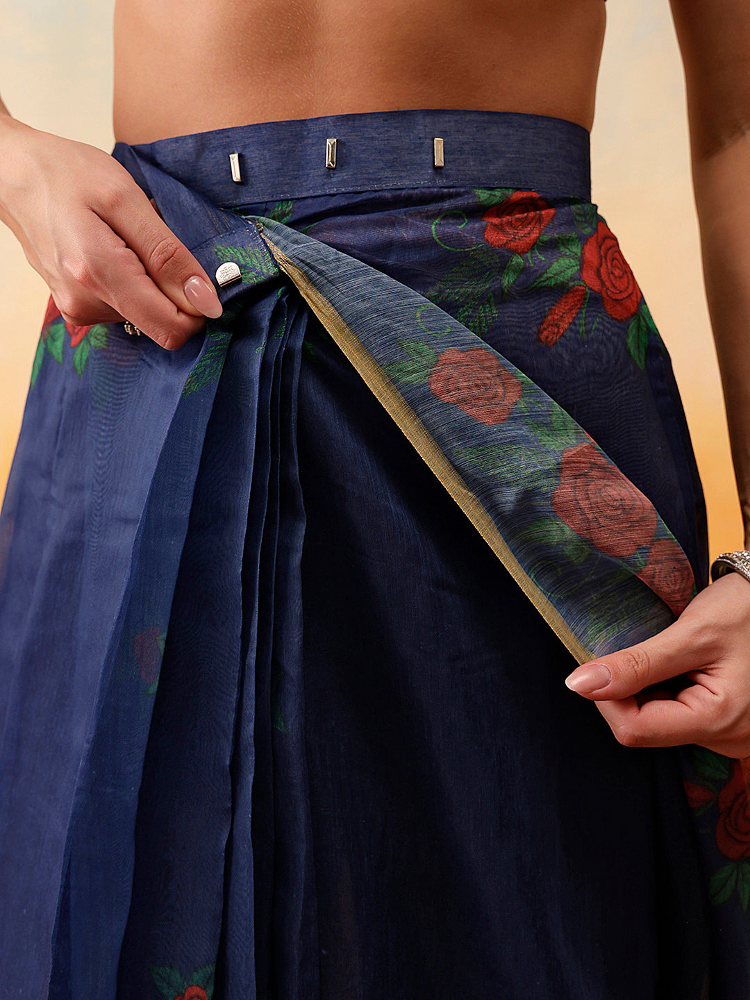 Printed Chanderi Cotton Ready to Wear Saree