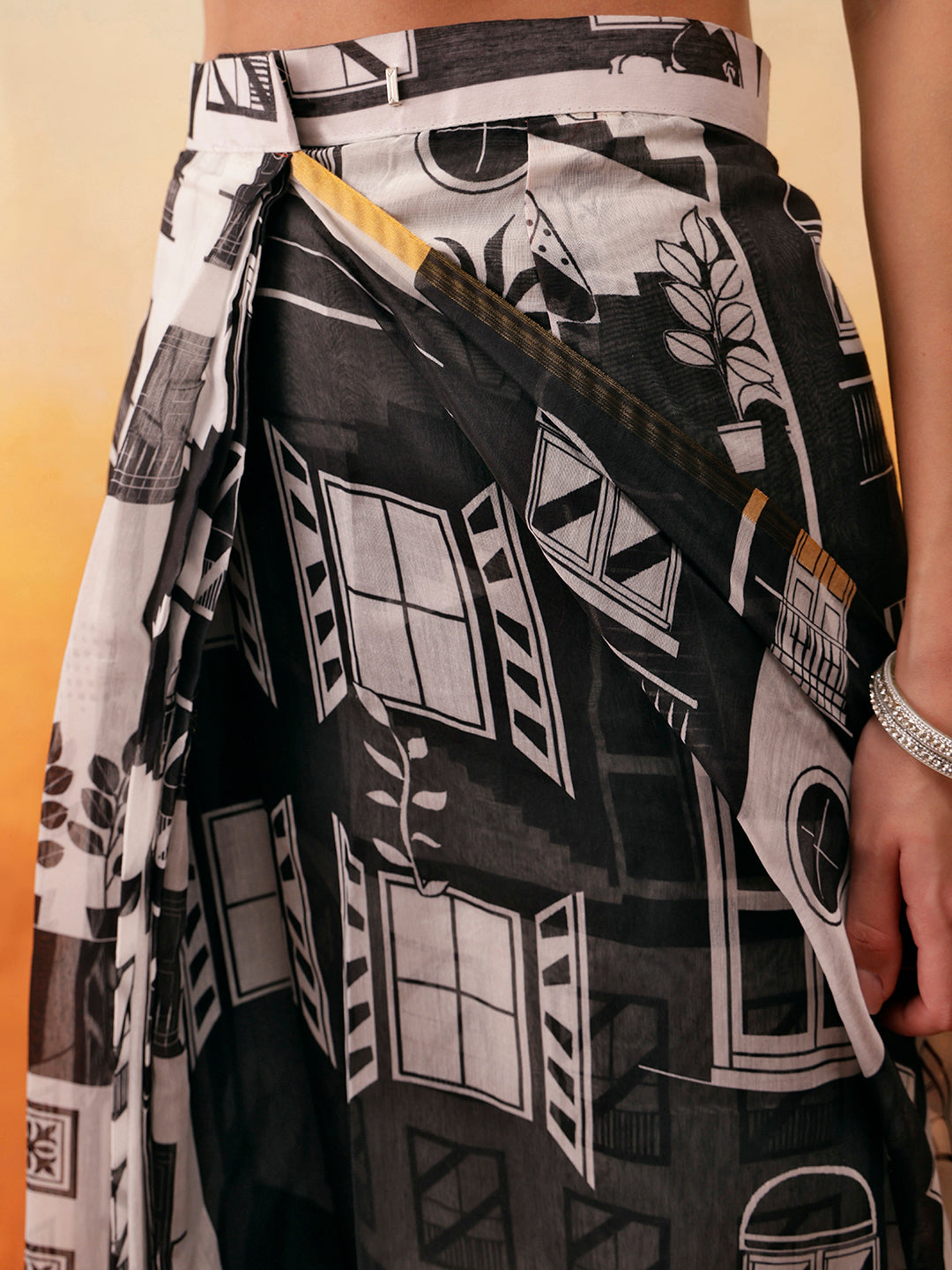 Printed Chanderi Cotton Ready to Wear Saree