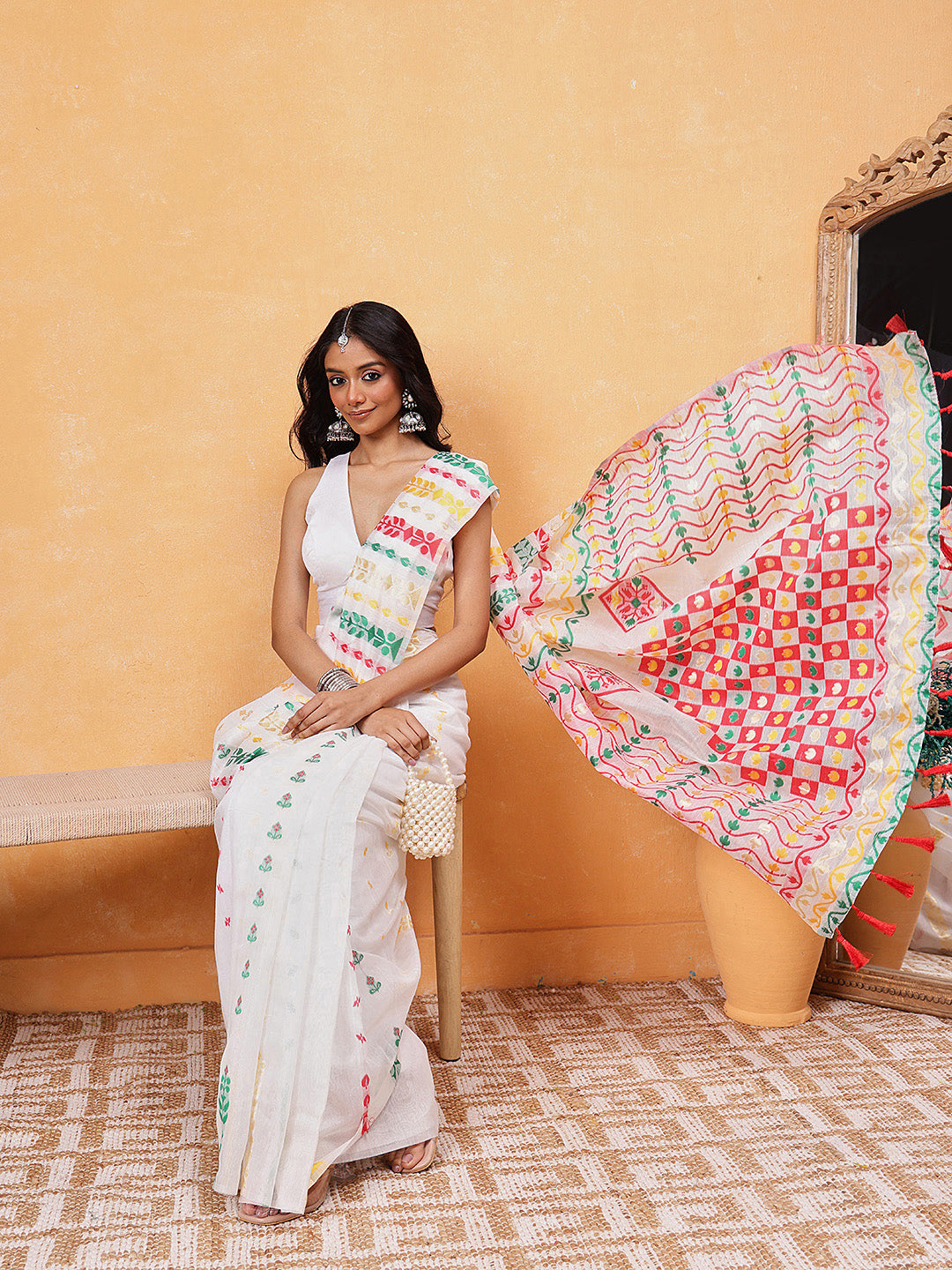 Cotton Jamdani Ready To Wear Saree