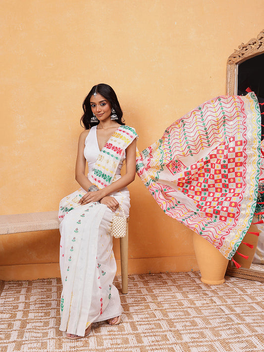 Cotton Jamdani Ready To Wear Saree