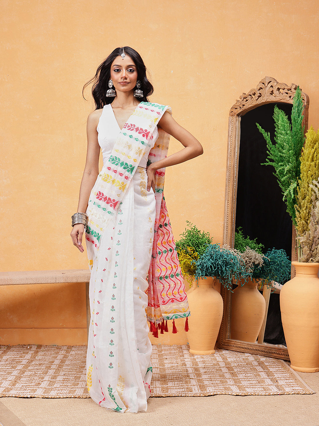 Cotton Jamdani Ready To Wear Saree