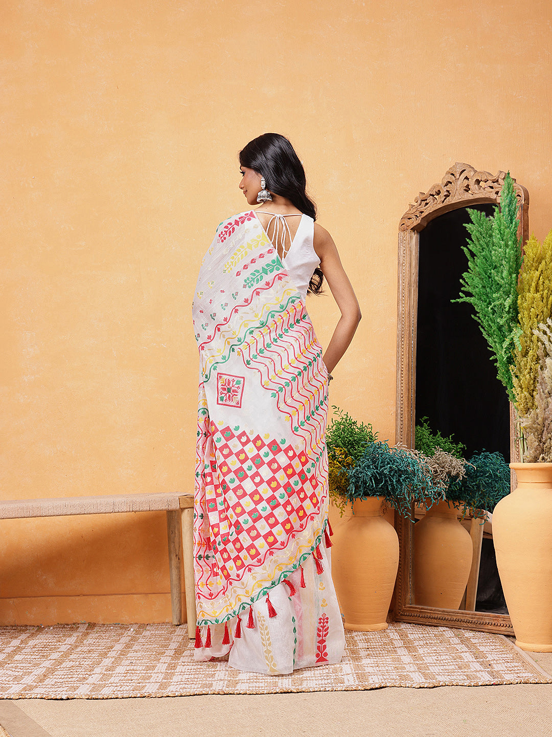 Cotton Jamdani Ready To Wear Saree