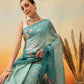 Floral Printed Chanderi Organza Ready to Wear Saree