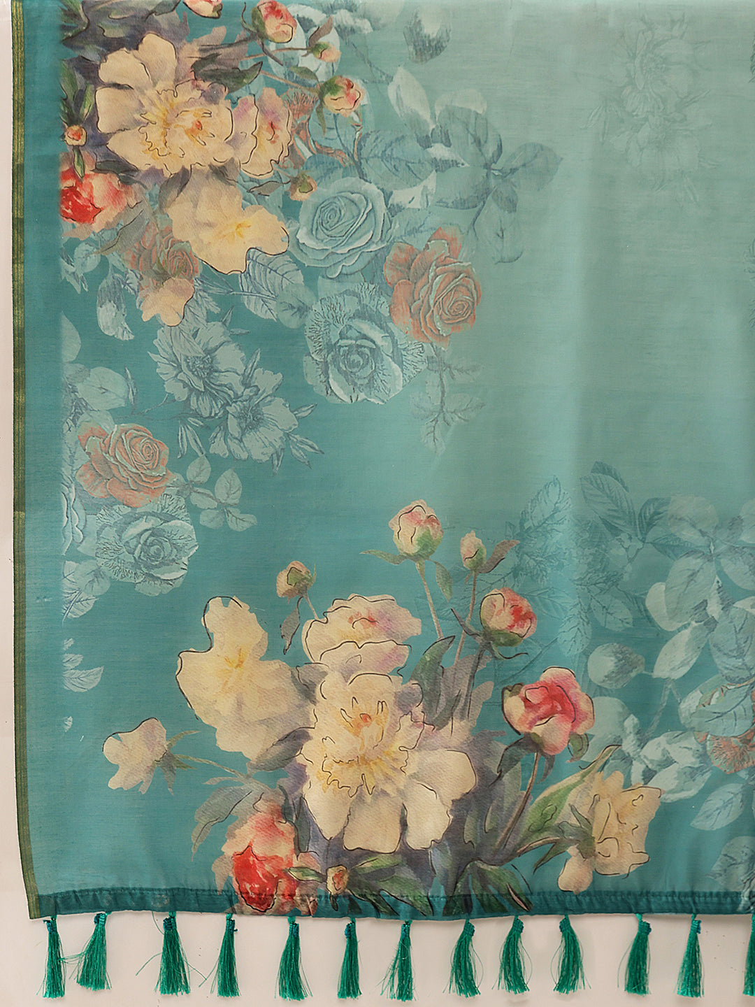 Floral Printed Chanderi Organza Ready to Wear Saree