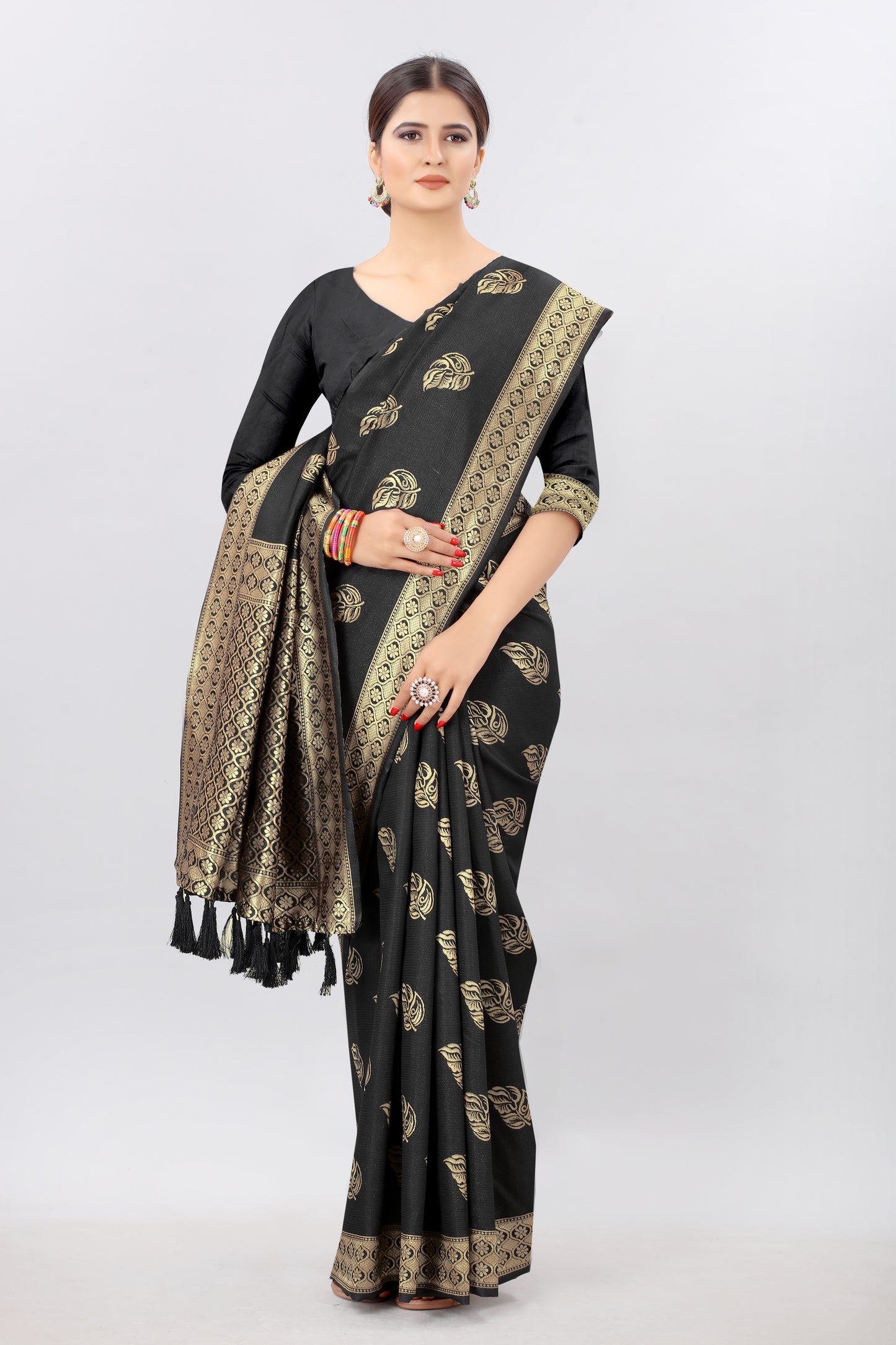Black-Golden Touch Woven Design Banarasi Saree