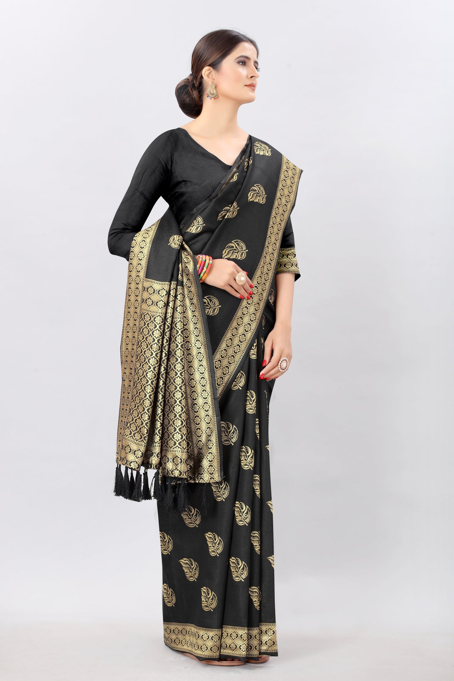 Black-Golden Touch Woven Design Banarasi Saree