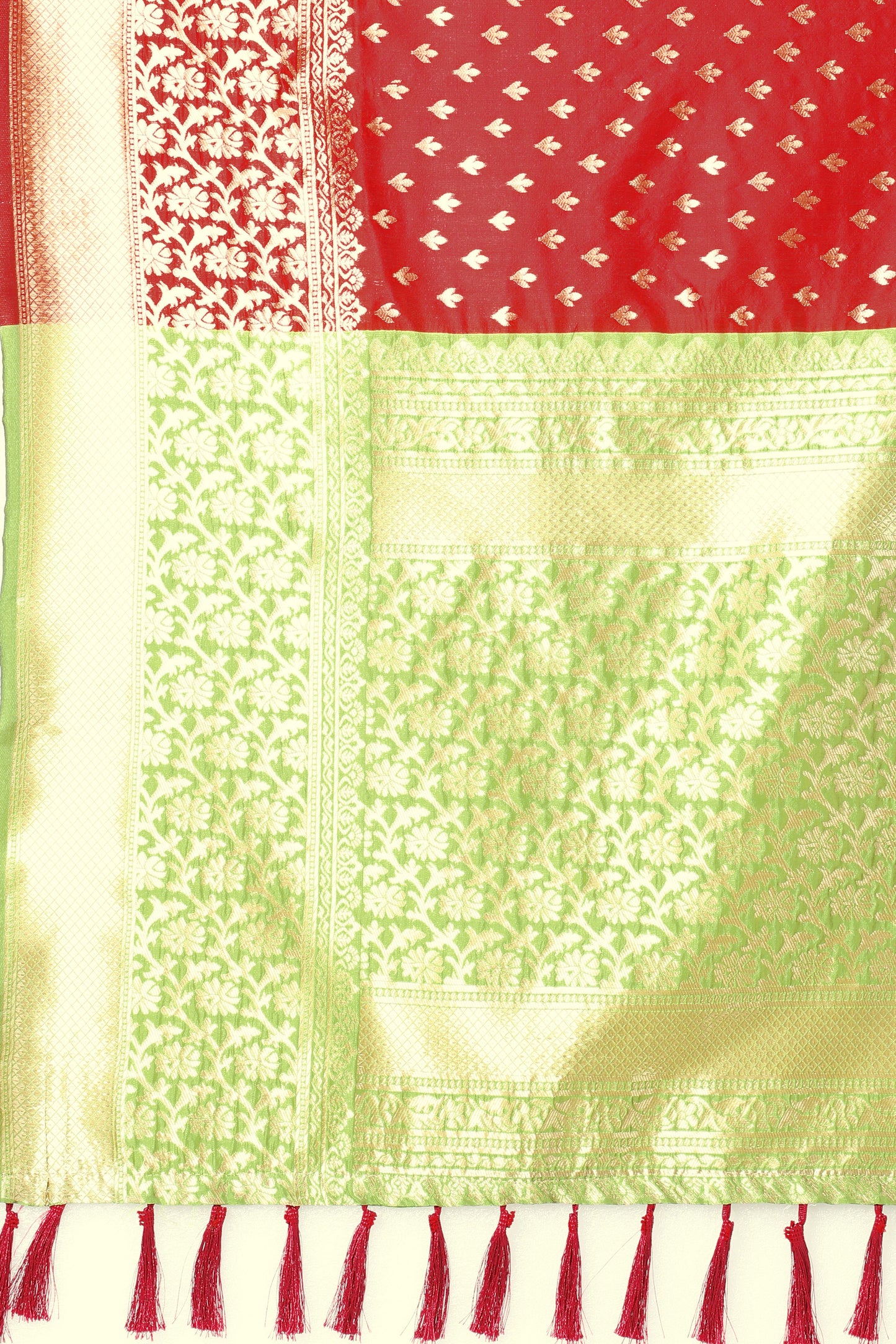 Banarasi Silk Woven Design Saree With Tassels