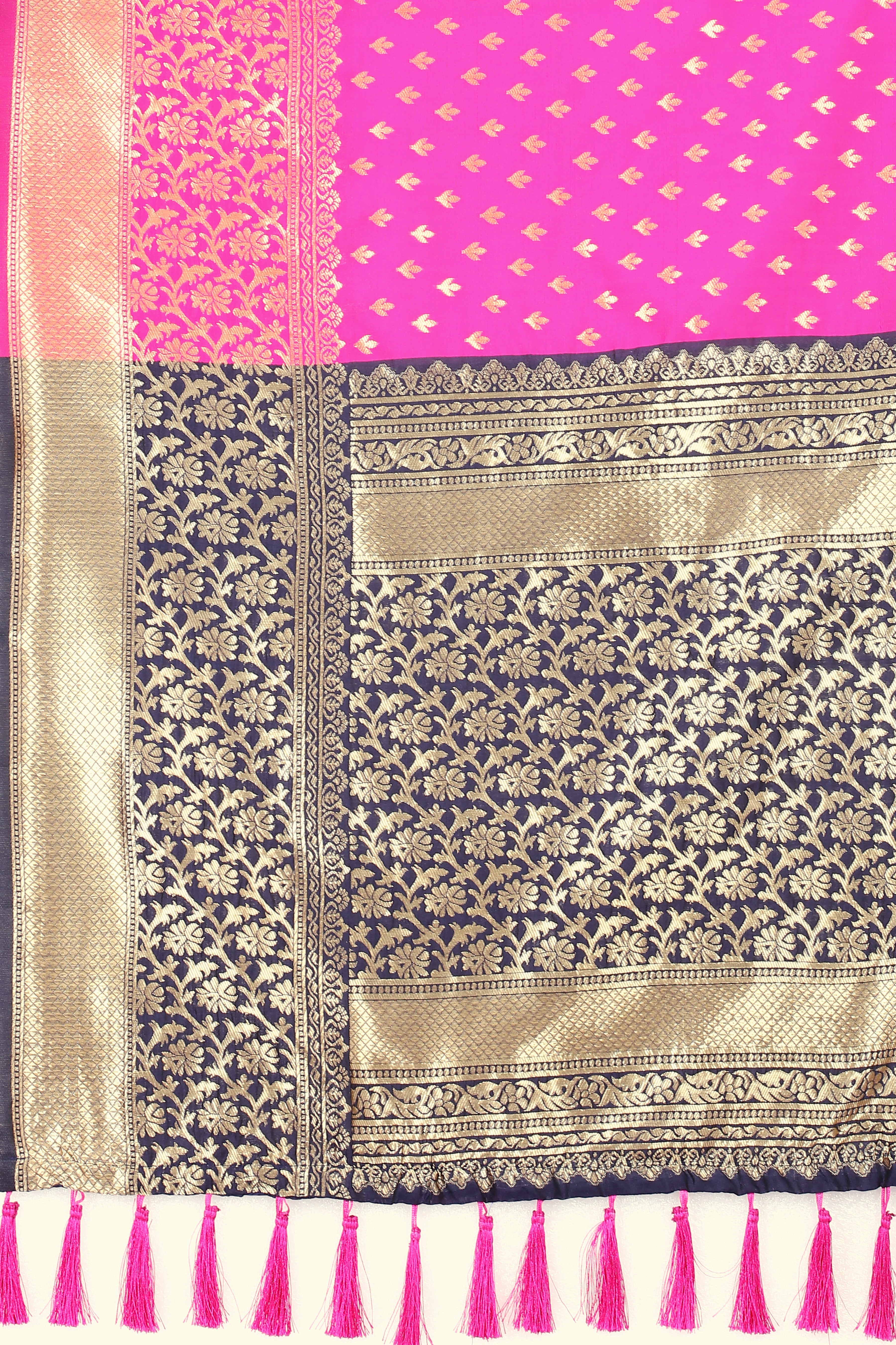 Banarasi Silk Woven Design Saree With Tassels