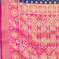 Women's Banarasi Silk Golden Zari Touch Woven Blue Saree