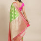 Green & Gold Zari Woven Banarasi Silk Saree