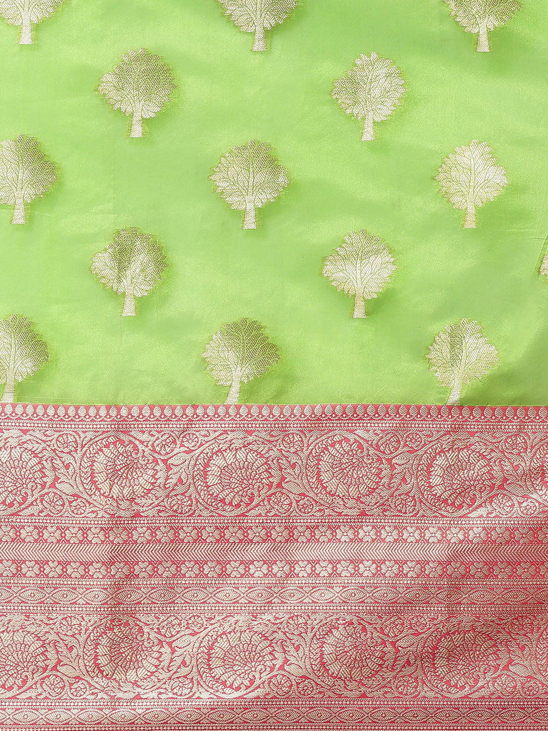 Green & Gold Zari Woven Banarasi Silk Saree