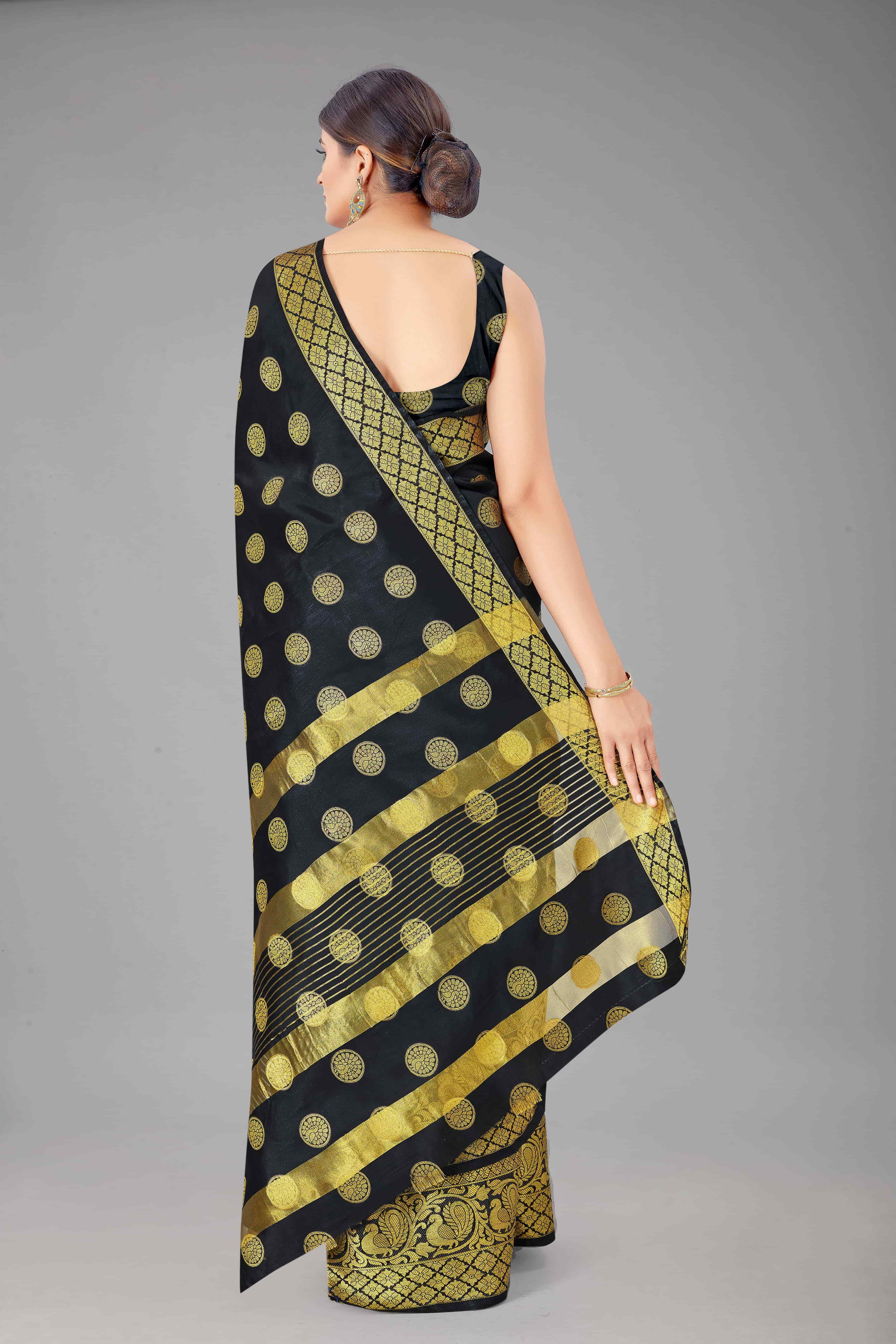 Banarasi Soft Silk Golden Touch Woven Pink Saree