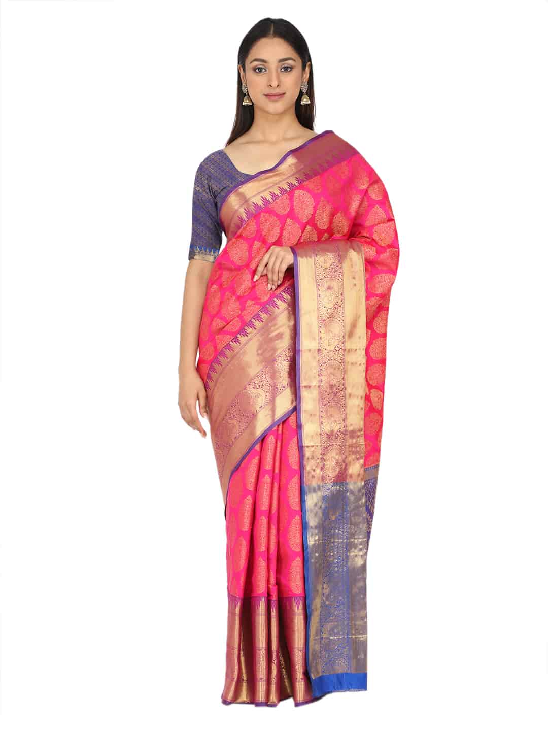 Pink-Golden Touch Woven Design Banarasi Saree