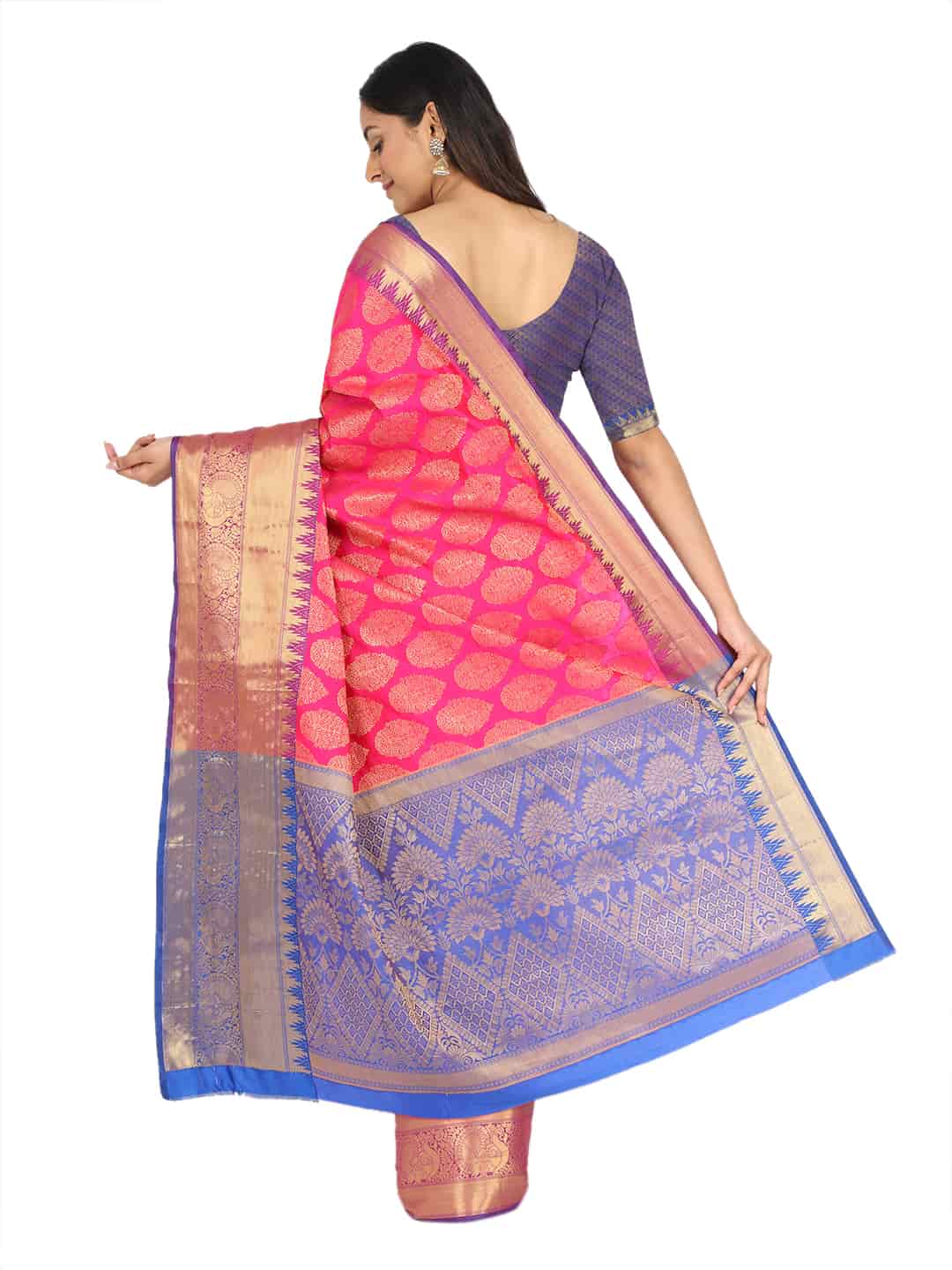 Pink-Golden Touch Woven Design Banarasi Saree