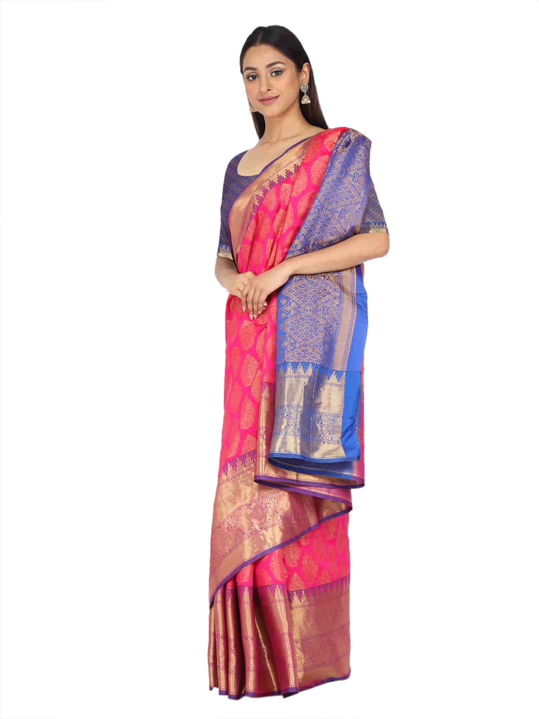 Pink-Golden Touch Woven Design Banarasi Saree