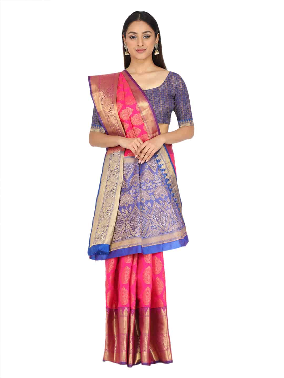 Pink-Golden Touch Woven Design Banarasi Saree