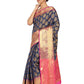 Navy-Golden Touch Woven Design Banarasi Saree