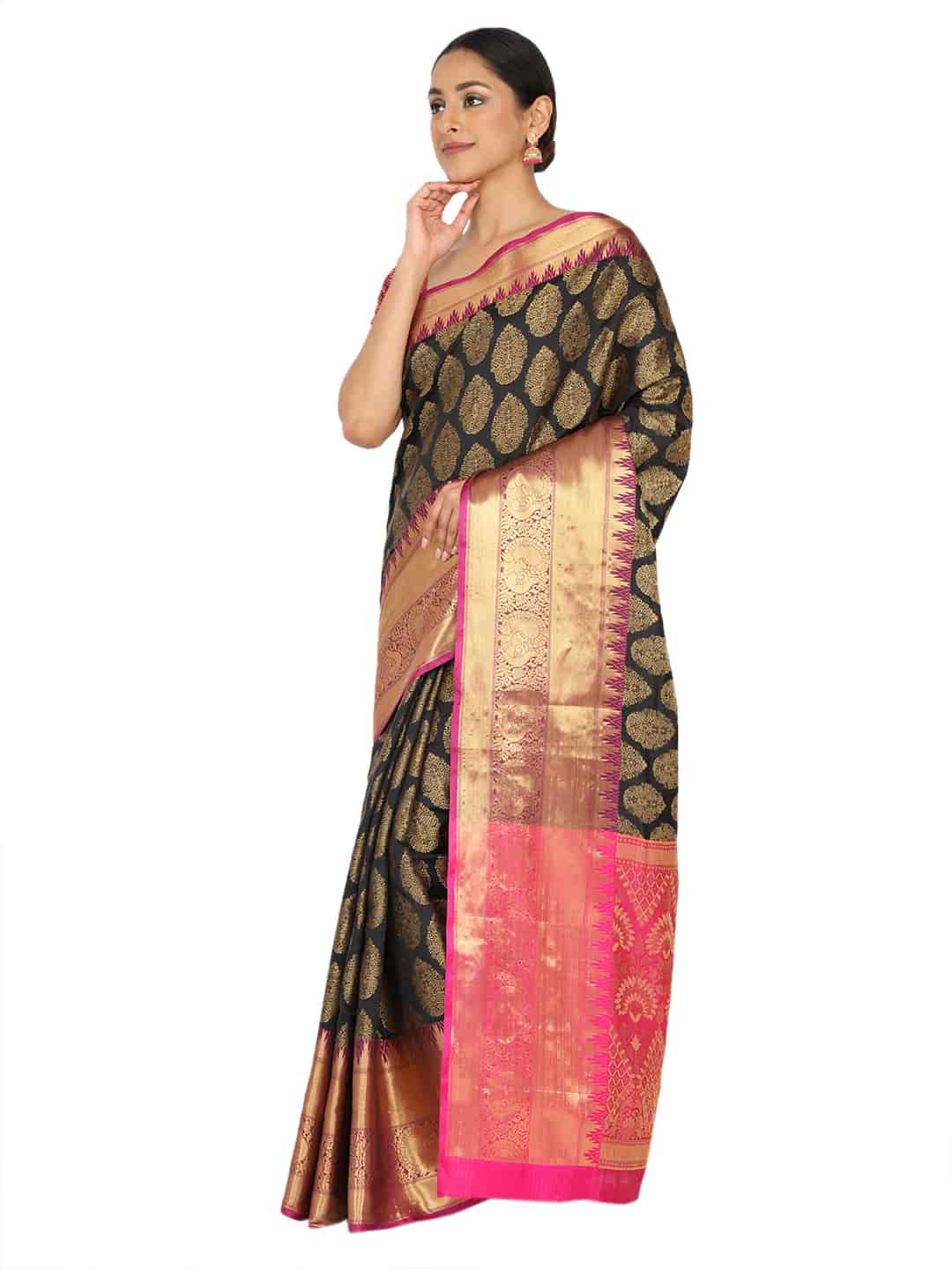 Black-Golden Touch Woven Design Banarasi Saree