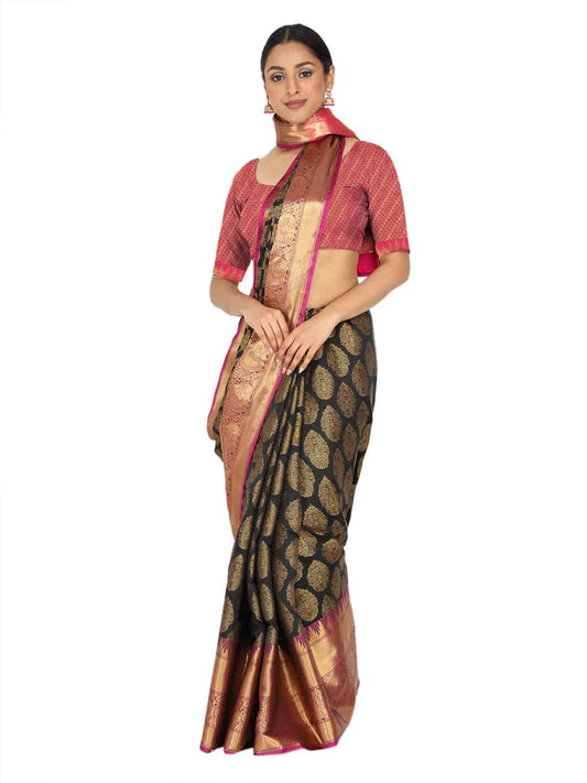 Black-Golden Touch Woven Design Banarasi Saree