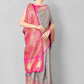 Women Heavy Border Checks Weaving Work Saree With Rich Pallu