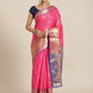 Women Heavy Border Checks Weaving Work Saree With Rich Pallu