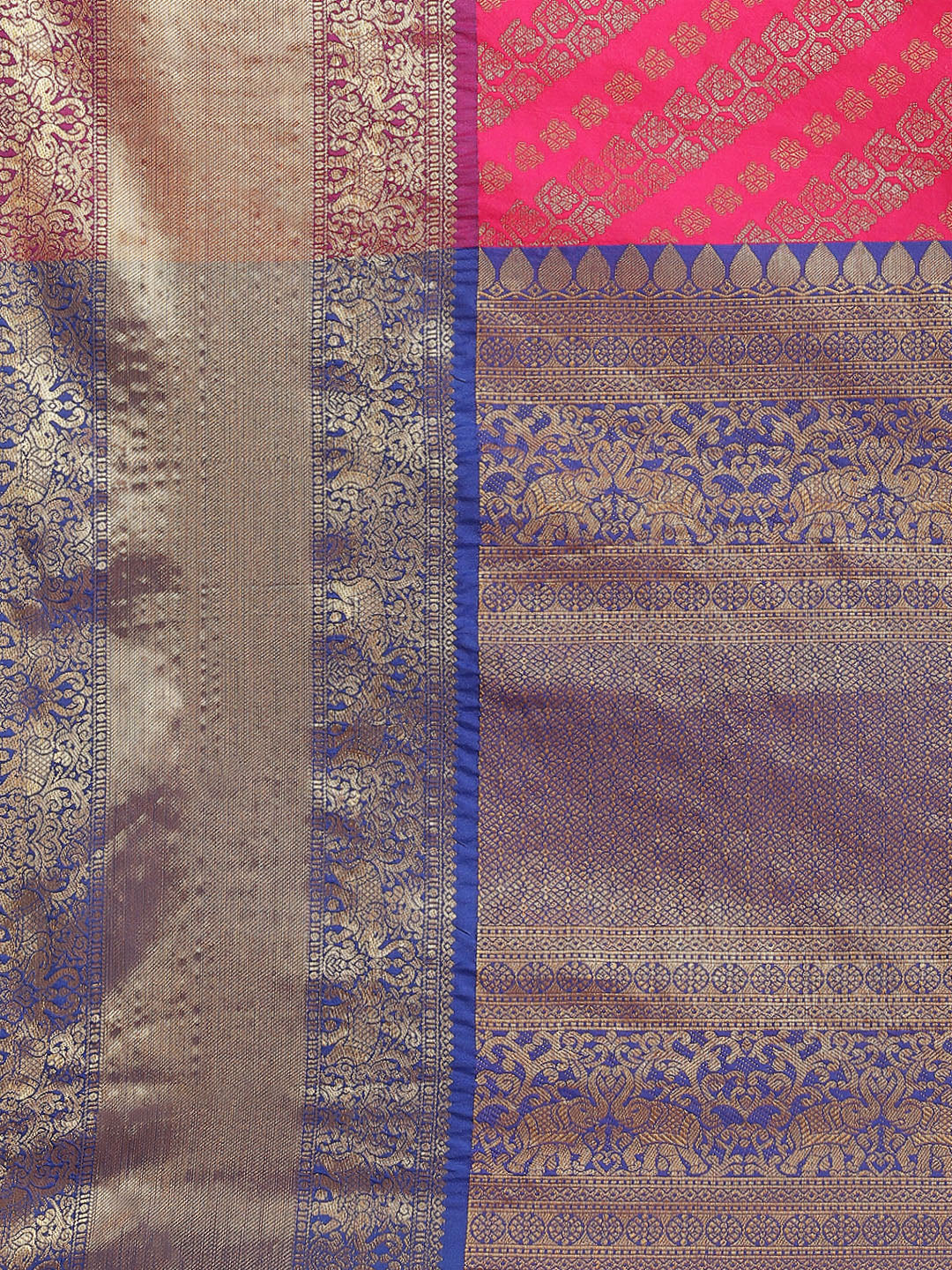 Women Heavy Border Checks Weaving Work Saree With Rich Pallu